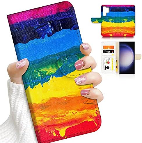 Para Samsung S23 Ultra, para Samsung Galaxy S23 Ultra, capa de capa de carteira de flip de flip, A23205 Rainbow Gay Pride 23205