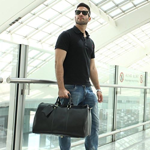 Bag de Duffle de Leatherio para homens para homens genuínos de couro durante a noite para o dia a noite para bagagem vintage Carry On