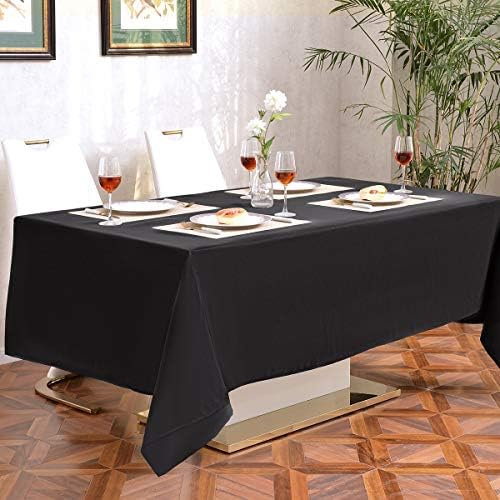 Furnlik EventsDeco Retângulo Toleta de mesa de mesa preta Tala de mesa 60x84 Tale de mesa de poliéster para fornecedor de banquetes Buffet de casamento e festa