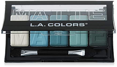 L.A. Cores 5 colorido Matte Eyeshadow, Teal Argyle, 0,25 oz