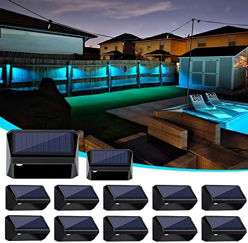 Luzes de cerca solar de Jofios, 8modes brancos quentes, branco e RGB, luzes solares de deck solar luzes à prova d'água