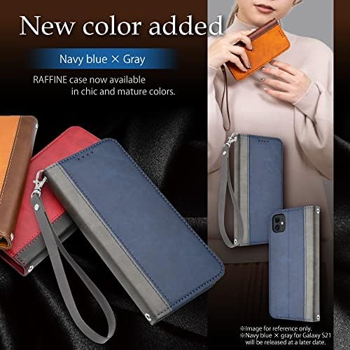 Caso de couro sintético de Shizukawill Bicolor para Galaxy S21 Flip Folio Cover Raffine Case