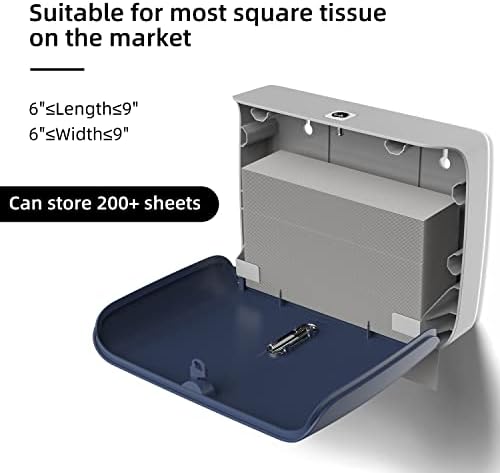 Plussen Paper Towel Dispenser Mount, capacidade de mais de 200 folhas ZFold Tri dobro adesivo azul sem perfuração ou parafusos instalação para o banheiro doméstico