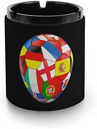 Futebol de futebol com bandeira de couro da Europa Bandeira de couro redondo de cigarros de cigarros portátil portátil para