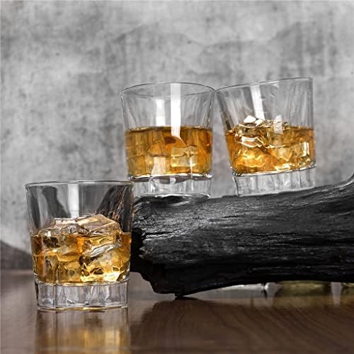 Hggdkdg Rock Whisky Glass 8 oz para coquetel antiquado conjunto de bourbon escocês de 4, copo de copos de óculos de cristal
