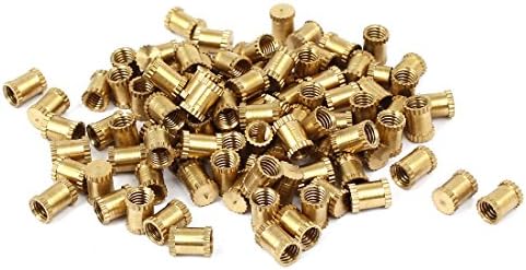 Aexit m4 x pregos, parafusos e prendedores 7mm 5.3mm od bronze inserção encadeada incorporada porca e parafusos de polegar e parafusos