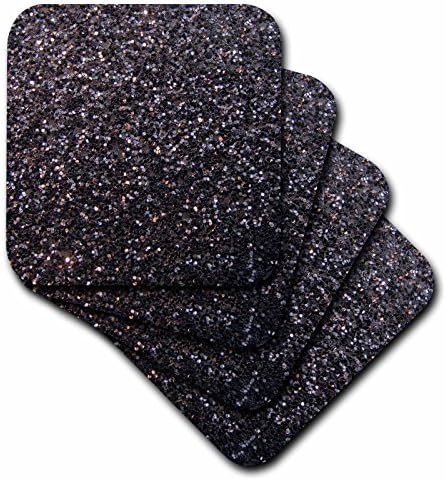 3drose Black Faux Glitter-Photo de textura brilhante glam
