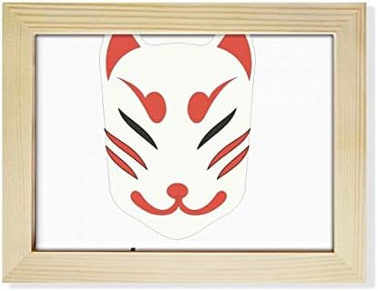 Dihythinker tradicional japonês local Fox Head Desktop Photo Frame Picture Decoration Pintura de 6x8 polegadas