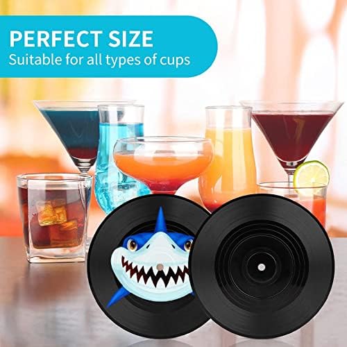 Adorável Shark CD Record Coasters Decorações engraçadas de tape