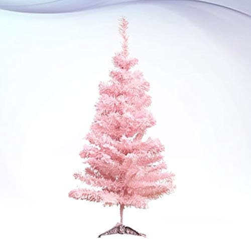 Árvore de Natal AMOSFUN decoração de árvore de natal rosa adorável árvore de flocking Decoração de Natal de 90 cm de cedro