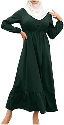 Vestidos muçulmanos para mulheres mangas compridas roupas de oração vestido de túnica islâmica damas conservadoras abaya maxi kaftan
