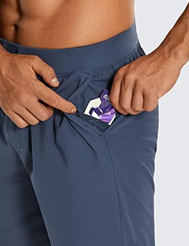 CRZ YOGA MEN SHORTS MENINOS MENINOS MENINOS - 7 /9 Ginásse mole de ginástica atlética de caminhada com bolsos com zíper