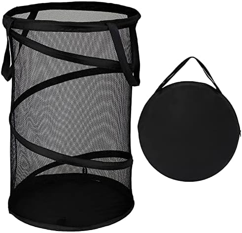 Battoo grande cesta de lavanderia dobrável Mesh dobrável Pop up cesto com alças para lavanderia, banheiro, quarto de