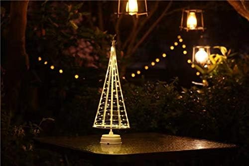 Mini árvore de Natal de metal, mini árvore de Natal, árvore contemporânea com bateria, interna para casa, festa, festival de Natal
