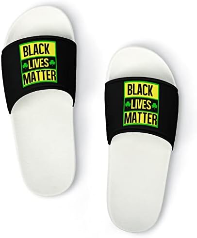 Black Lives Matter House Sandals não deslizam os chinelos do dedo do pé