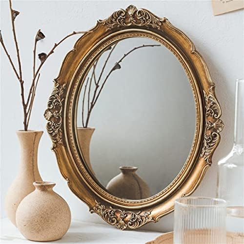 Czdyuf vintage Golden Oval Ministed Ministed Mirror Photography Configuração de resina Resina adereços Decoração doméstica Decoração