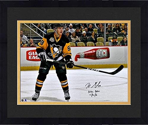 Jake Guentzel Pittsburgh Penguins autografou a fotografia de skating de estréia de 16 x 20 com NHL estreia 21/11/16 inscrição