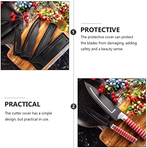 Gadgets de ferramentas Bainha de bainha de faca de chef preto: 6pcs Faca de cozinha Cover protetor de protetor universal guardas de faca de faca de plástico aparelhos de cozinha de cozinha