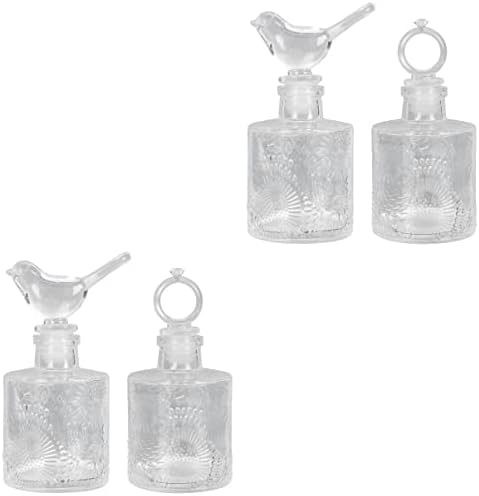 Cabilock 4pcs Design de perfume Spa de estilo retrô com óleos de fragrâncias recarregáveis ​​Sofners Recipiente Garrafas