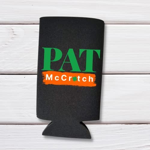 Dia de São Patrício Pat McCrotch Slim Spiked Seltzer Coolie, Funny Pat McCrotch Skinny Cooler, Spiked Seltzer Coolies, presente do dia de St. Paddy's