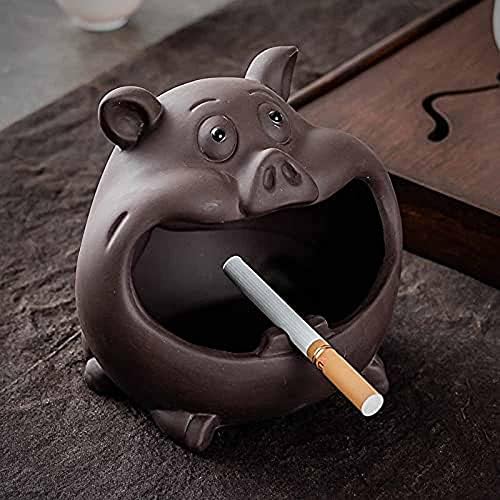 DailyInt Animal Pequeno Ashtray Anti -Fly Ash Cerâmica Casa Casa Casa Trend Car