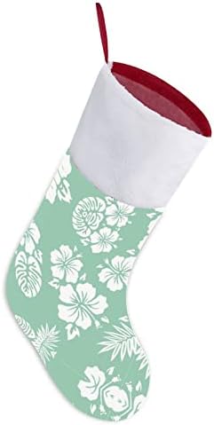 Hawaiian Aloha Flower Christmas Socas penduradas meias para a decoração da casa de férias de lareira de Natal Tree