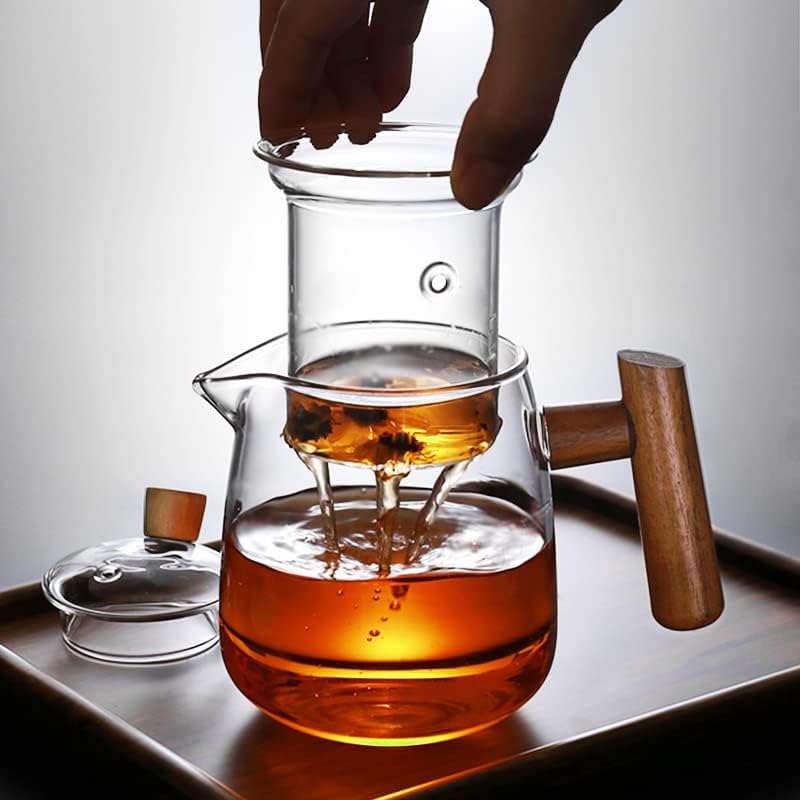 Separação de água de chá de pátio de vidro de madeira Separação de água de alta temperatura Conjunto de chá de chá cozido Conjunto