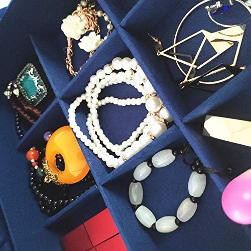Caixa de jóias de camadas Pengke 2 para mulheres 36 colar de grade ou organizador de joalheria com bloqueio, pacote