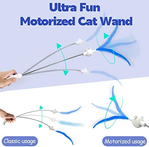 MigiAws Vareira de gato motorizada - brinquedo interativo elétrico para gatos internos divertidos e exercícios, perfeitos