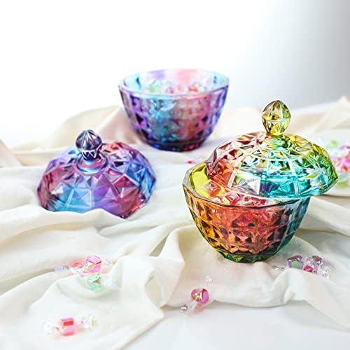 Socosy em relevo colorido jarra de doce de vidro jarra de vidro tigela de açúcar com tampa de jarra de jarra de jarra de jarra de jarra