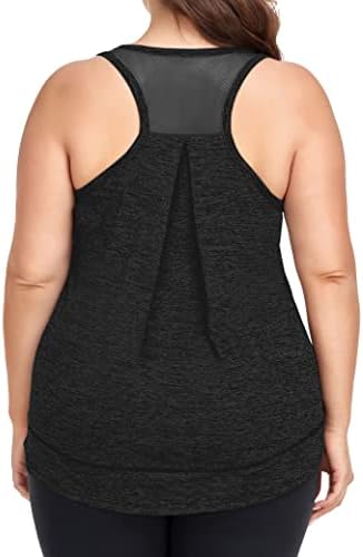 Cootry Plus Tamanho Trepina Tops Para Mulheres Racerback Tops Tops Athletic Gym Yoga Roupas soltas Faixa