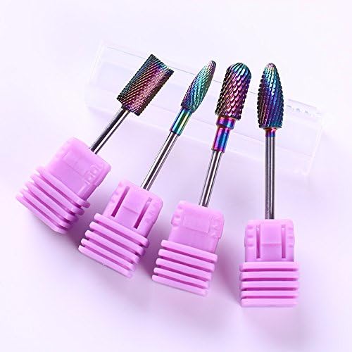 Rainbow Carbow Burrs Bits de broca de unhas de unha Manicure Tools Bits Metal Bits para Manicure Electric Brill Acessórios -