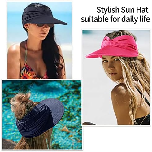 Beornndmy Sun Visor Hat Hat Womens Brim Elastic Chapéus de verão Top Summer para mulheres Capinho de proteção UV