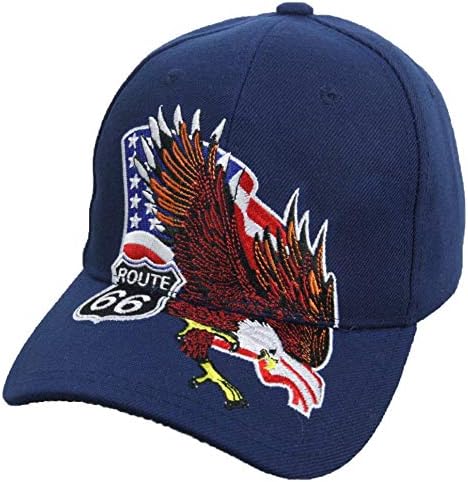 Rota 66 Baseball Cap Eagle Us Flag Hat Fashion Hats casuais Caps ajustáveis