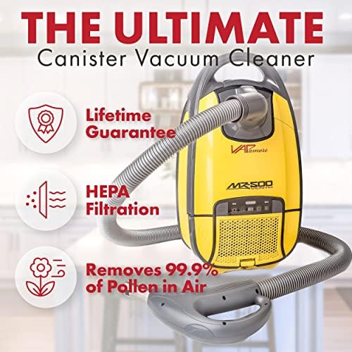 Vapamore MR-500 Ventão Ventão Vacuum Cleaner com cordão retrátil, vácuo de lojas multiuso de grau profissional com acessórios,