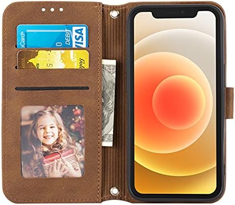 Dinglijia projetado para o iPhone 13 Pro Max Case, pulseira Strap Flip Folio Kickstand Skin Sentir PU Couather Wallet com