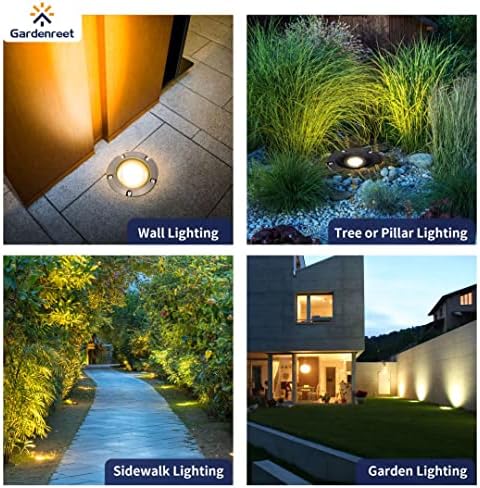 Luzes de poço ao ar livre de latão de gardenreet de baixa tensão, iluminação de paisagem externa de 12V LED Luzes de poço para