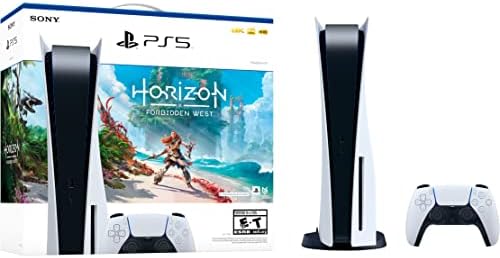 Sony PlayStation 5 ps5 Versão do disco Console de jogos Horizon Proibido Pacote Ocidental - 4K Blu -ray, 16 GB de memória GDDR6,