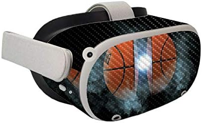 Mightyskins Carbiber Skin Compatível com Oculus Quest 2 - Orb de basquete | Acabamento protetor de fibra de carbono texturizada e durável
