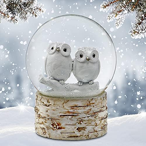 A empresa de caixa de música de São Francisco White Owl Babies 120mm Snow Globe