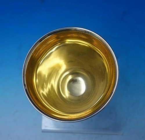 Judaica por Hatice .900 Silver Kiddush Cup Interior lavado de ouro 6 x 3