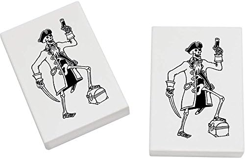 Azeeda 2 x 45mm 'Piratas de esqueleto' Erasers/borrachas