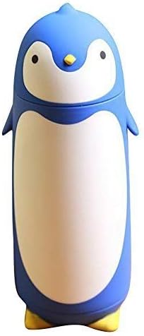 Chezmax pinguim pinguim vácuo térmico em aço inoxidável garrafa de água gestão de caneca para crianças aluno 9,5 oz vermelho
