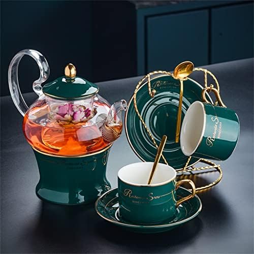 CXDTBH Inglês Tea de chá da tarde Conjunto de chá nórdico Fruto cozido Flor de chá de chá de chá de velas Aquecimento de vela