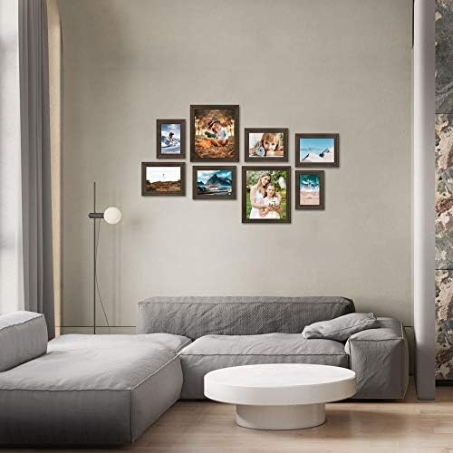 Snzimtty 4x6 Frame conjunto de 3 quadros de fotos de vidro de alta definição com decoração de decoração de instalação vertical ou horizontal com moldura plástica plana fosca azul para montagem de parede ou tela de mesa