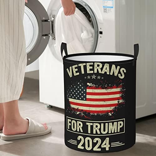 Veteranos para Trump 2024 Lavanderia cesto de lavander