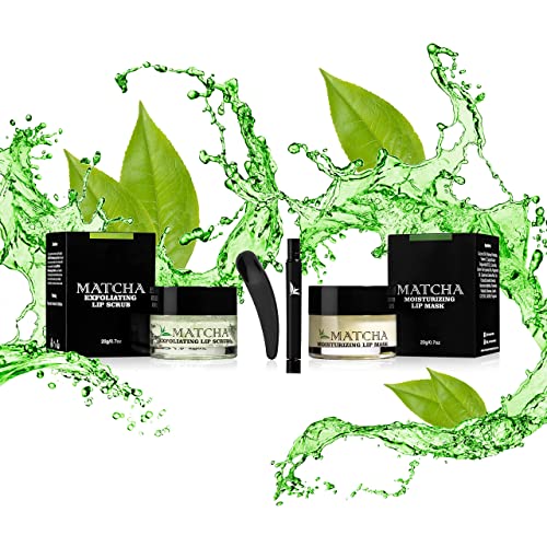 Tea verde Matcha Lipduo Tratamento e conjunto hidratante de chá de chá verde Matcha e Scrub