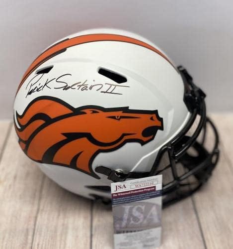 Denver Broncos Patrick Surtain II assinou a réplica lunar Fullsize Helmet2 JSA CoA! - Capacetes NFL autografados