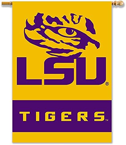Produtos BSI - Banner de 28 x 40 da LSU Tigers com manga do polo - Pride da Louisiana State Football - alta durabilidade