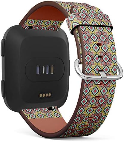 Compatível com Fitbit Versa, Versa 2, Versa SE, Versa Lite - pulseira de pulseira de couro substituta pulseira de faixa de